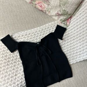 Express Body Contour Black Crop Top